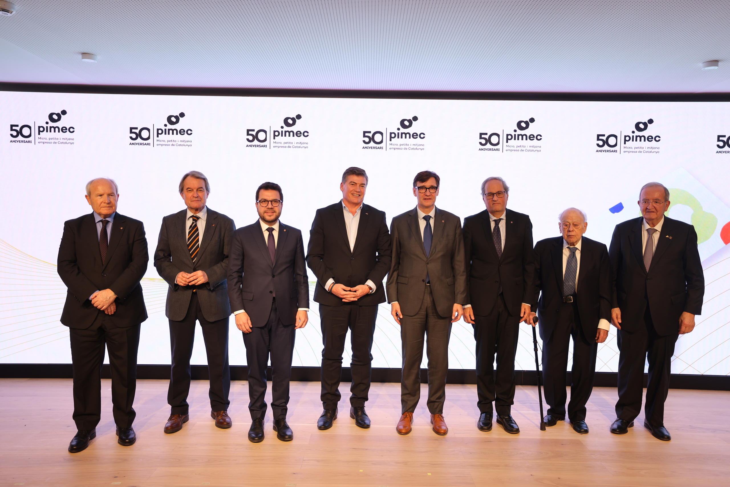 Tancament del 50è aniversari de PIMEC amb els presidents de la Generalitat